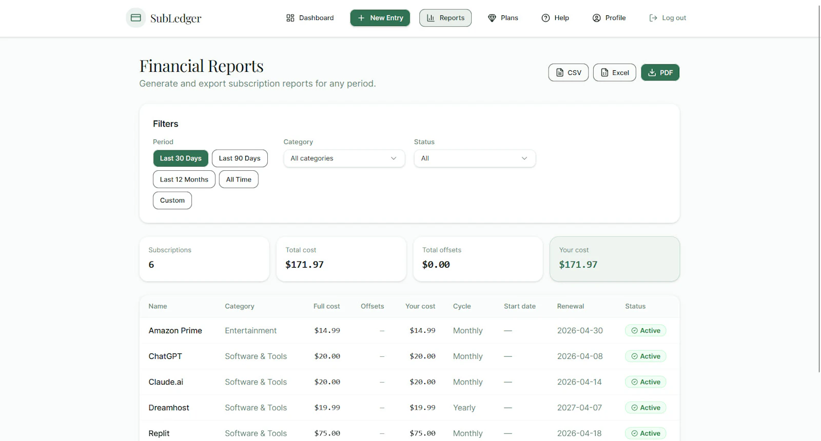 SubLedger screenshot 4