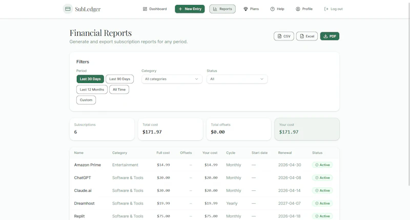 SubLedger screenshot 4
