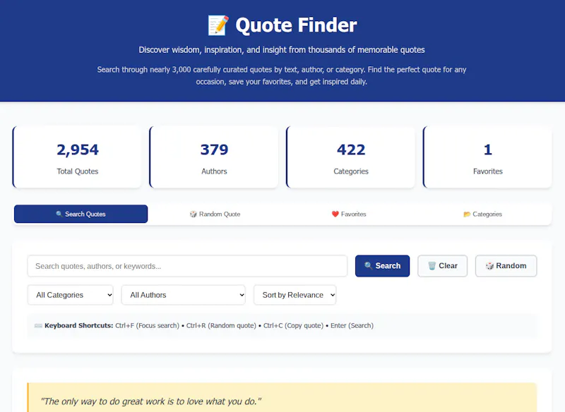 FreeWWW Quote Finder screenshot 1