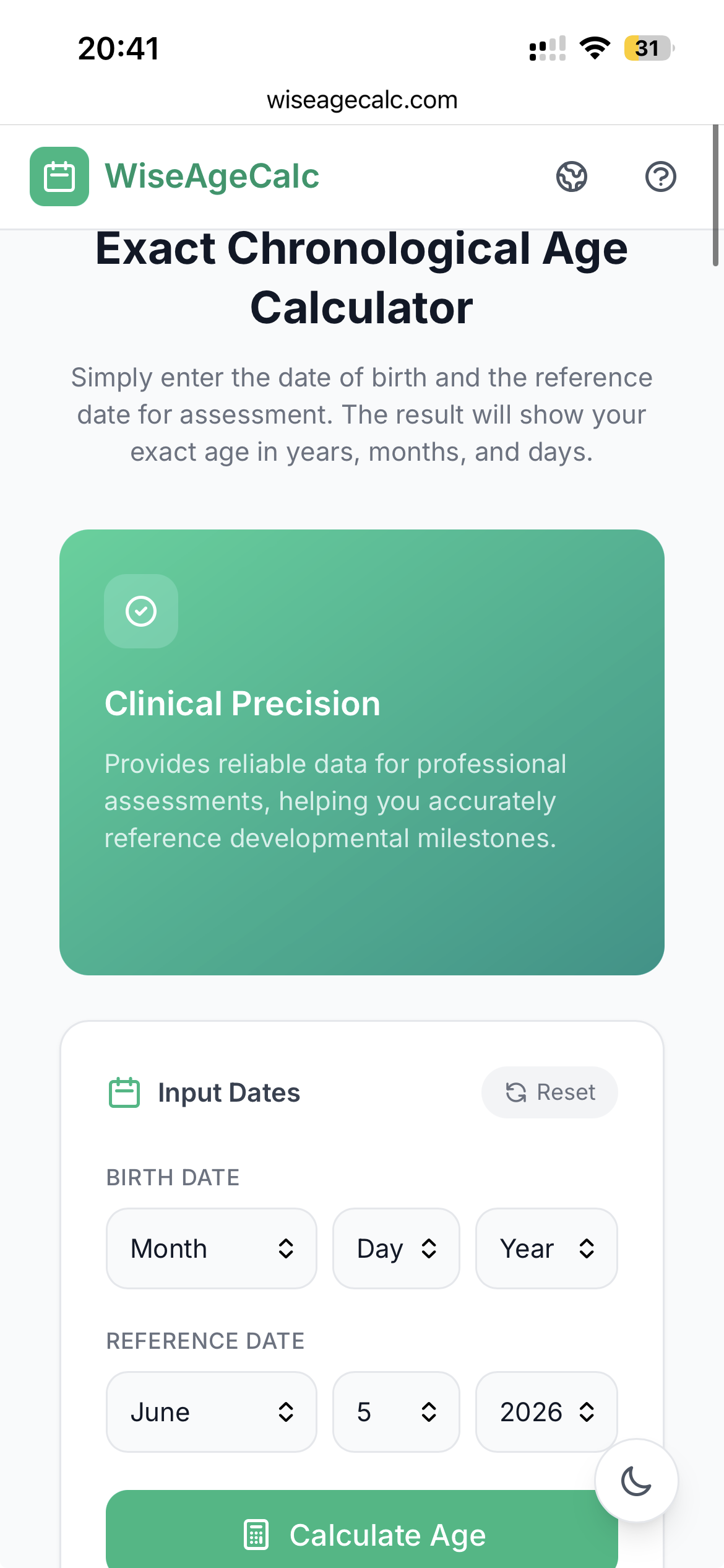 Chronological Age Calculator Online gallery image