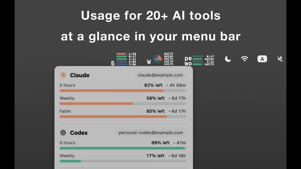 Fetchy: AI Usage Menu Bar gallery image