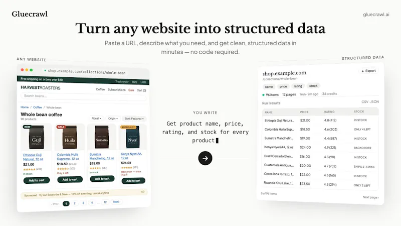 Gluecrawl screenshot 1 (video preview)