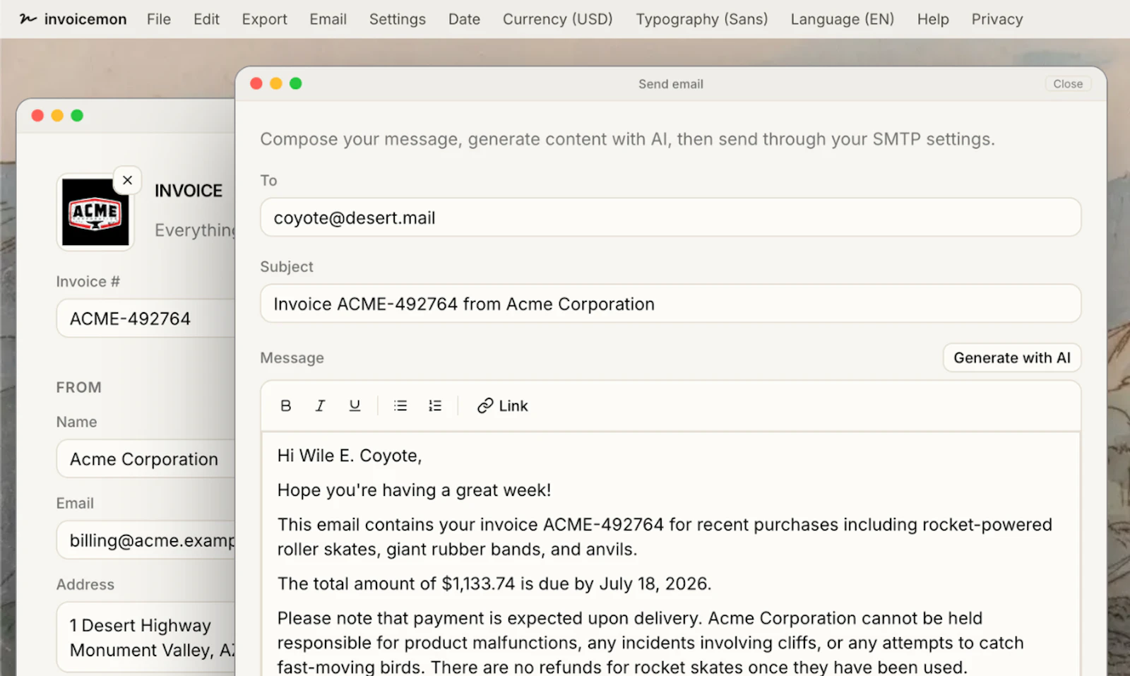 invoicemon screenshot 3