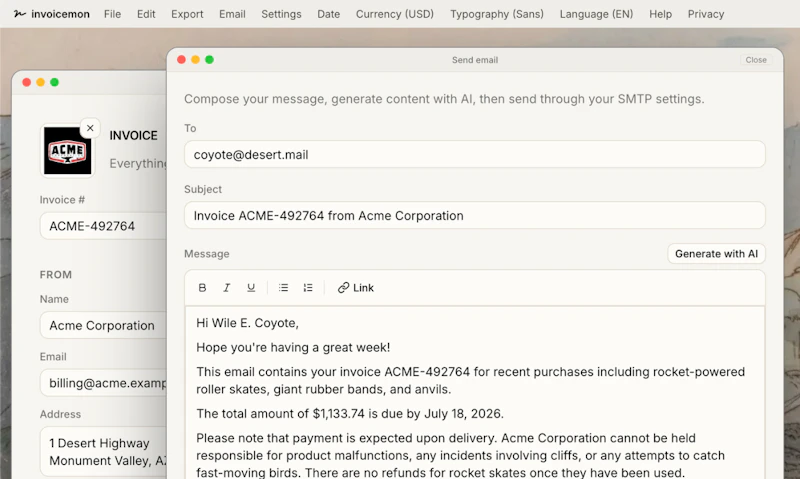 invoicemon screenshot 3
