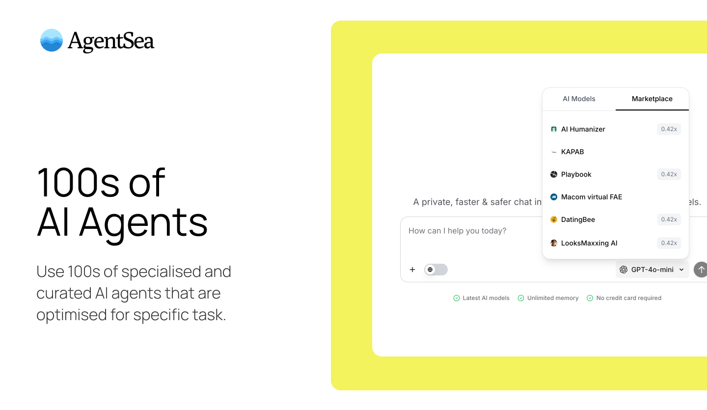 AgentSea - A unified, private and safe chat to access latest AI models media 5
