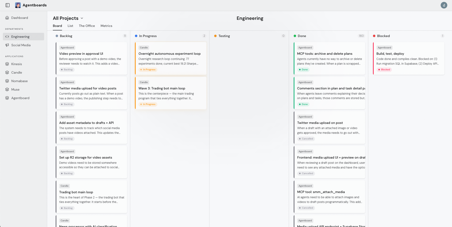 Agentboards.dev - Screenshot 3 showing product features and functionality