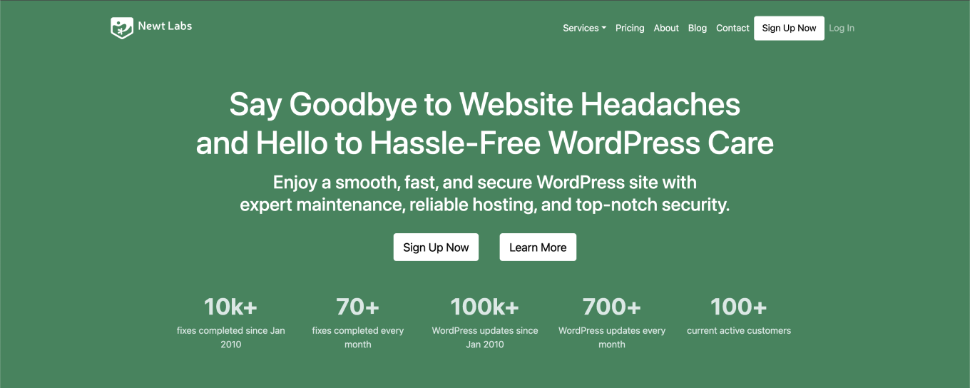 Newt Labs - WordPress 현장 관리는 한 달에 79 파운드입니다 미디어 1