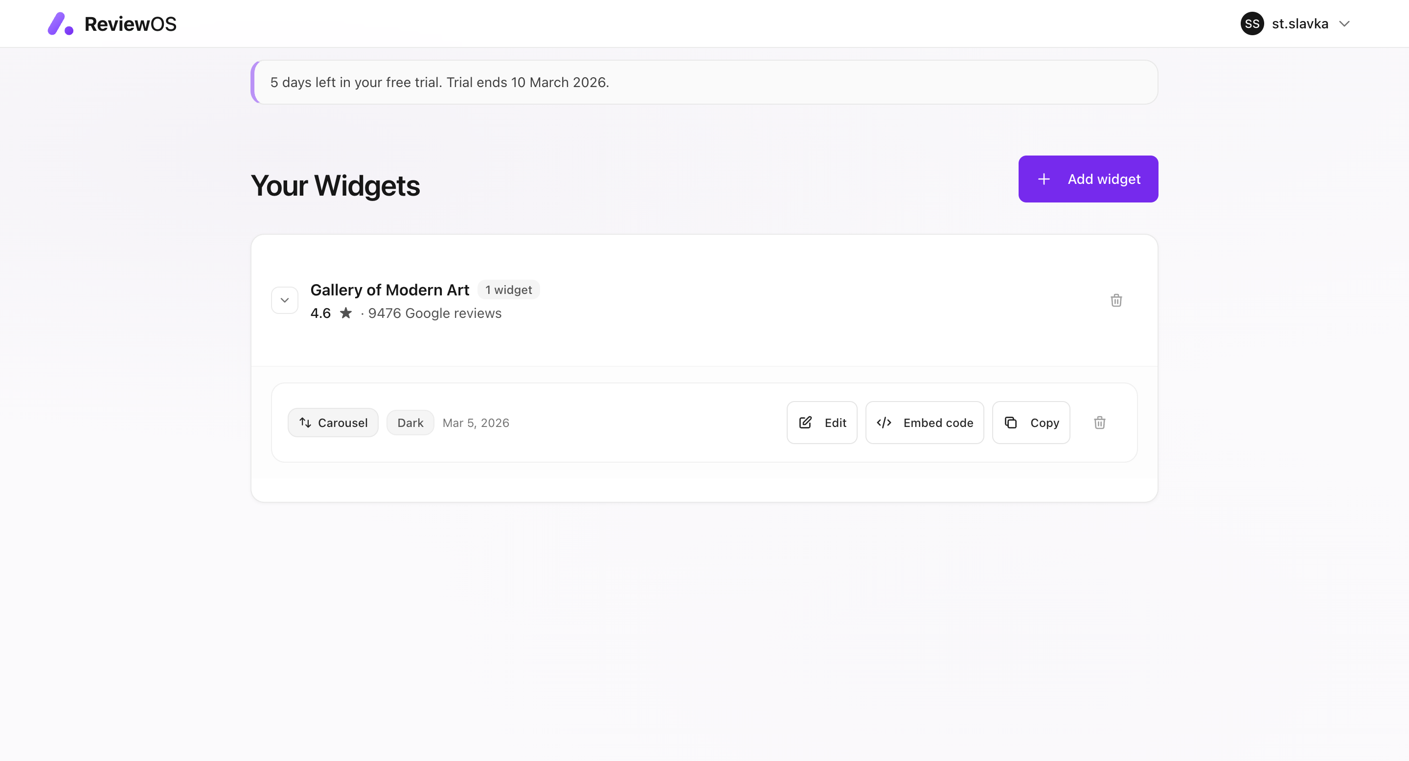 Review OS gallery image