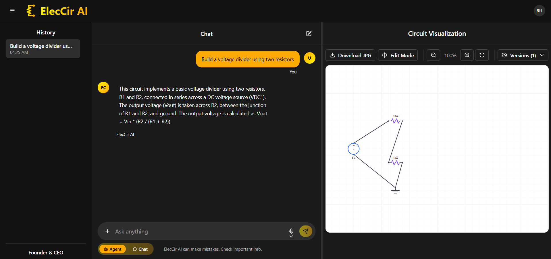 ElecCir AI - Screenshot 2 showing product features and functionality