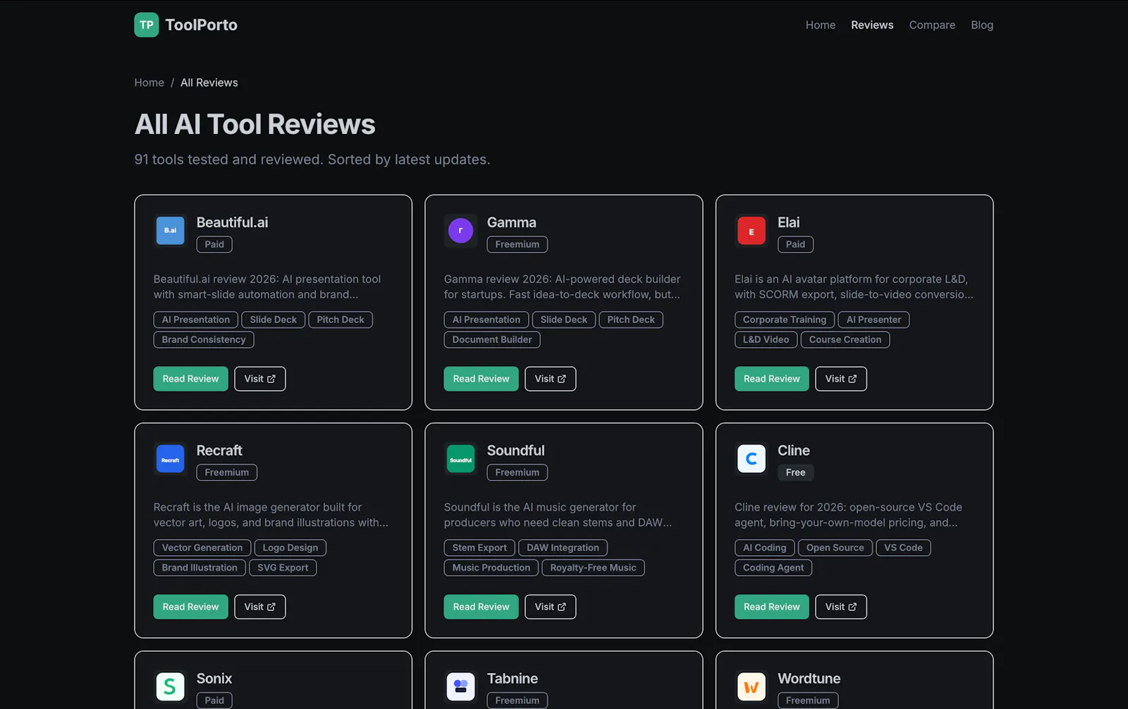 ToolPorto — Honest AI Tool Reviews screenshot 2