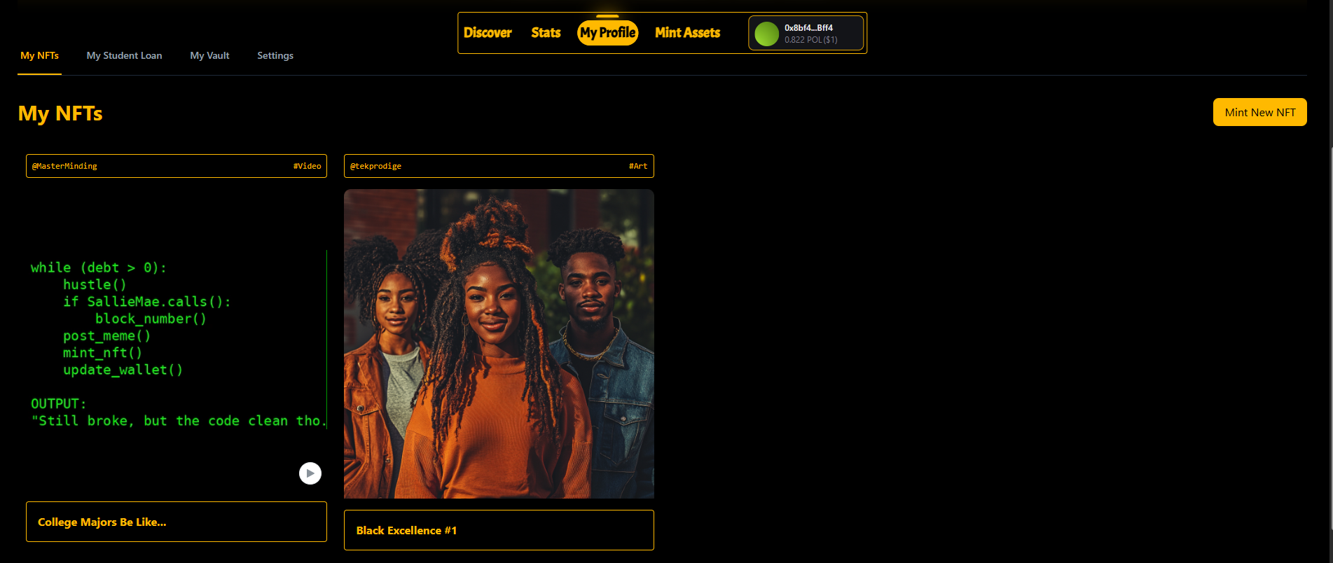 Student Loan Experiment NFT Marketplace gallery image