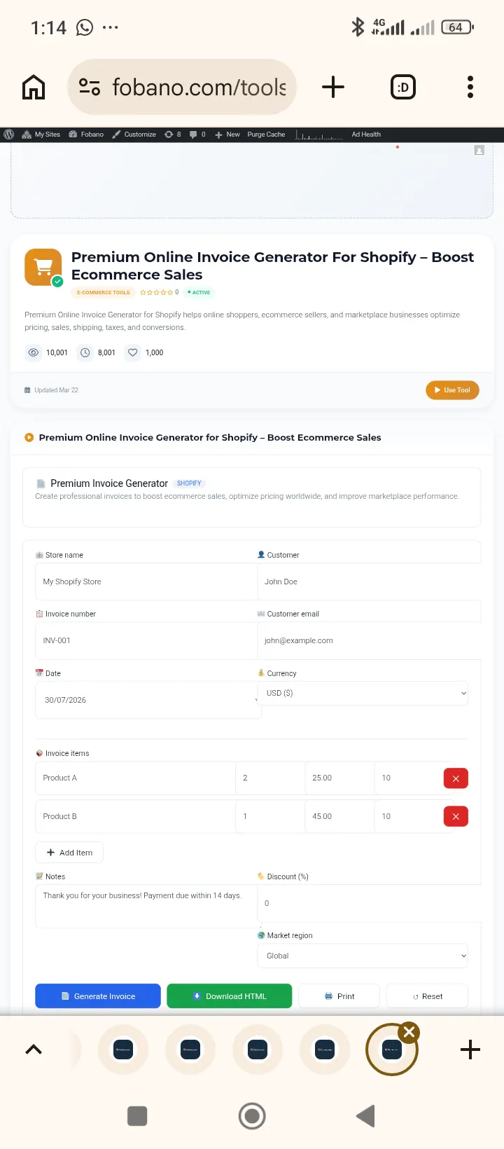 Premium Invoice Generator for Shopify gallery image