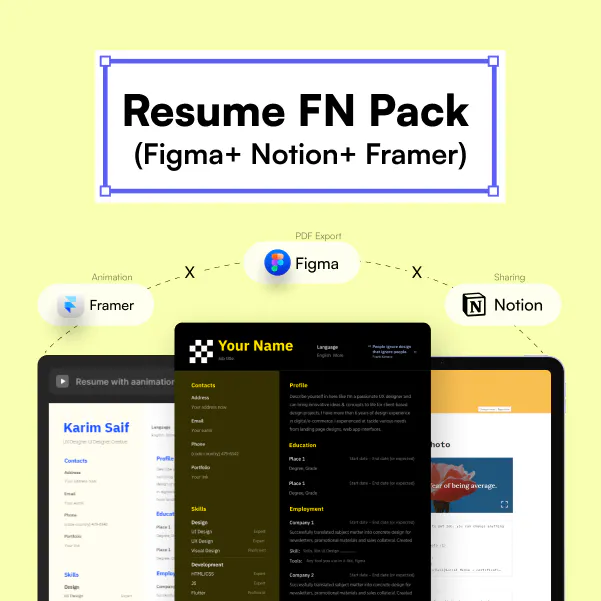 Resume FN Pack (Notion + Figma + Framer)