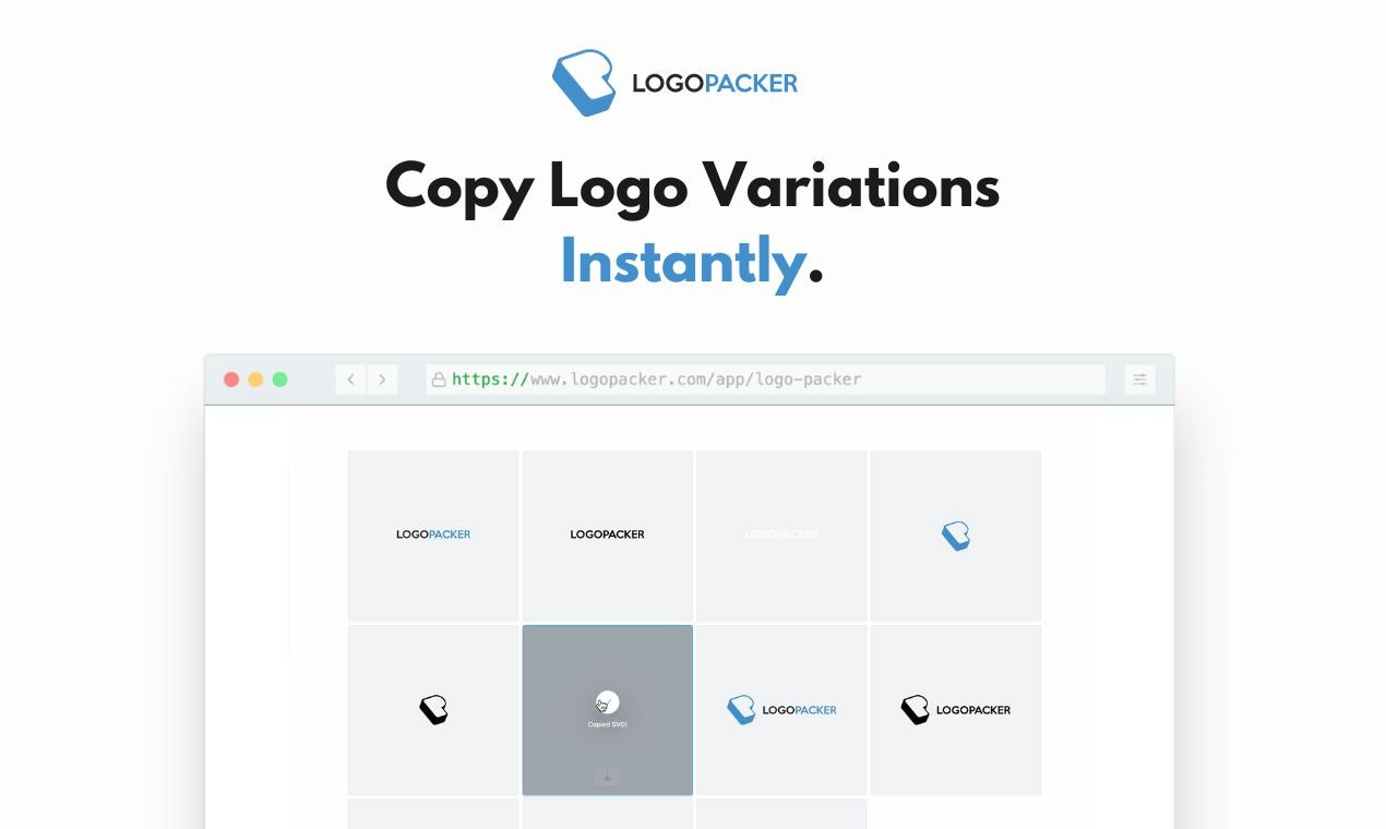 Mídia 4 de Logo Packer Web - Gerar e exportar o logotipo das variações em segundos