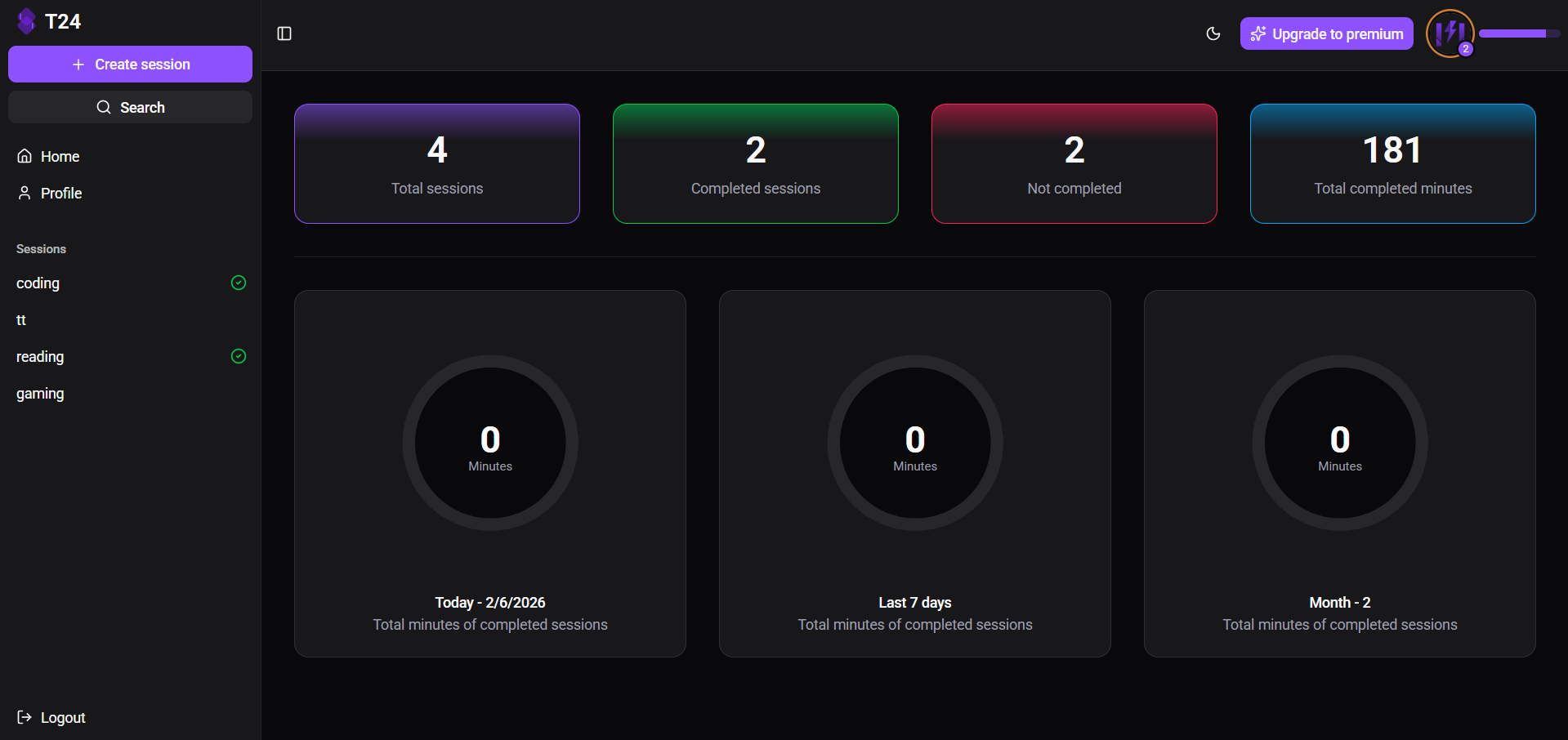T24 - Time Tracking App - Main product screenshot demonstrating key features and user interface