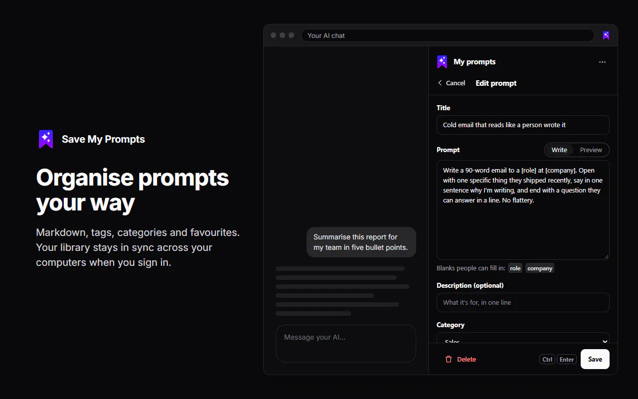 Save My Prompts gallery image
