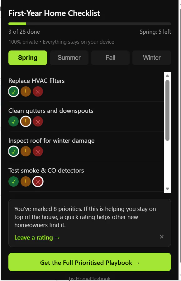 First Year Home Checklist gallery image
