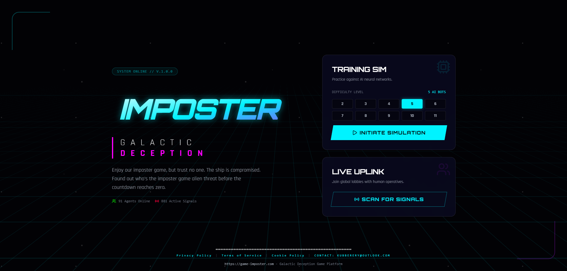 Imposter Game - Main product screenshot demonstrating key features and user interface