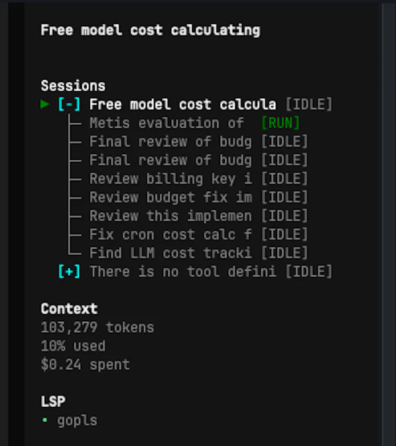 OpenCode Session Tracker screenshot 1
