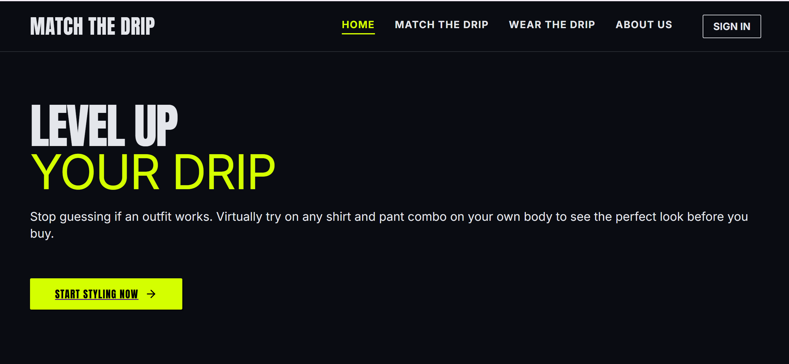 Match The Drip - Main product screenshot demonstrating key features and user interface