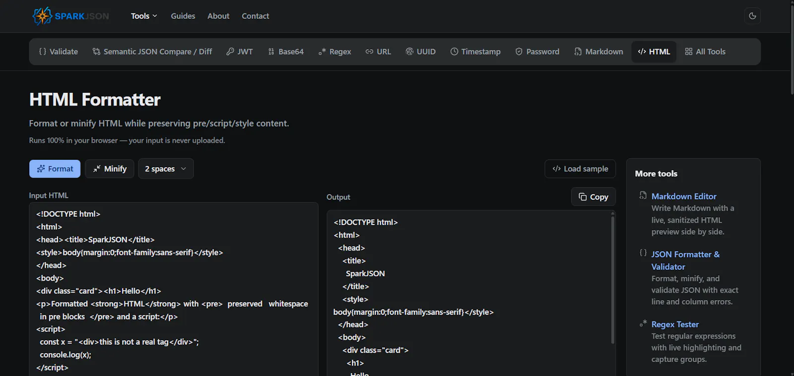 SparkJSON screenshot 5