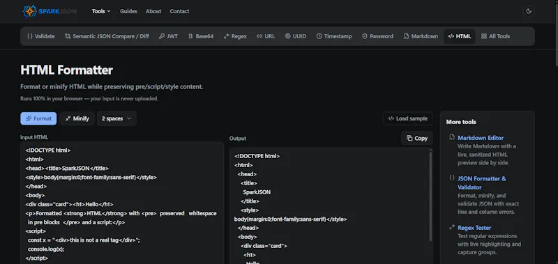 SparkJSON screenshot 5