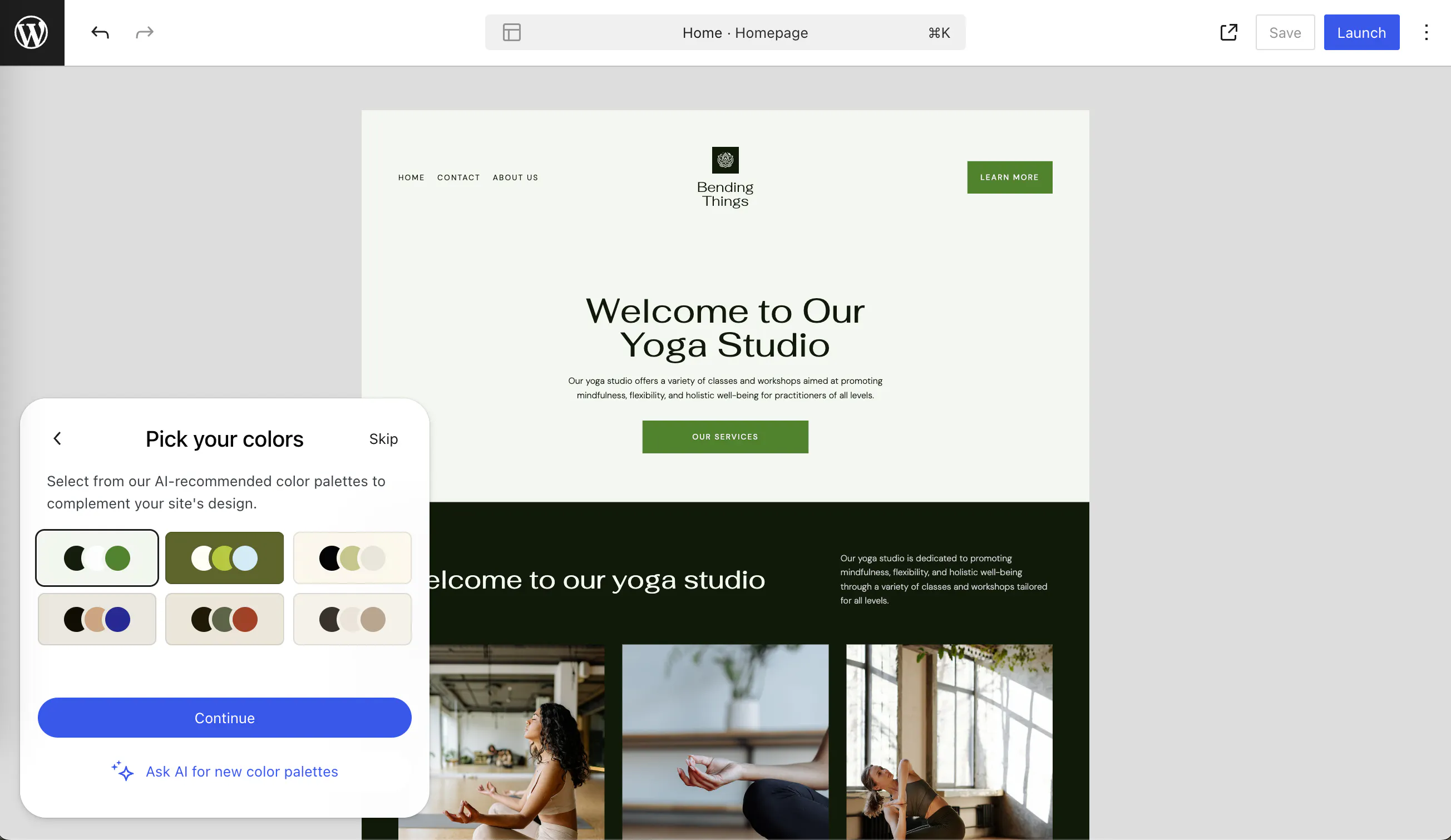 WordPress.com AI Website Builder gallery image