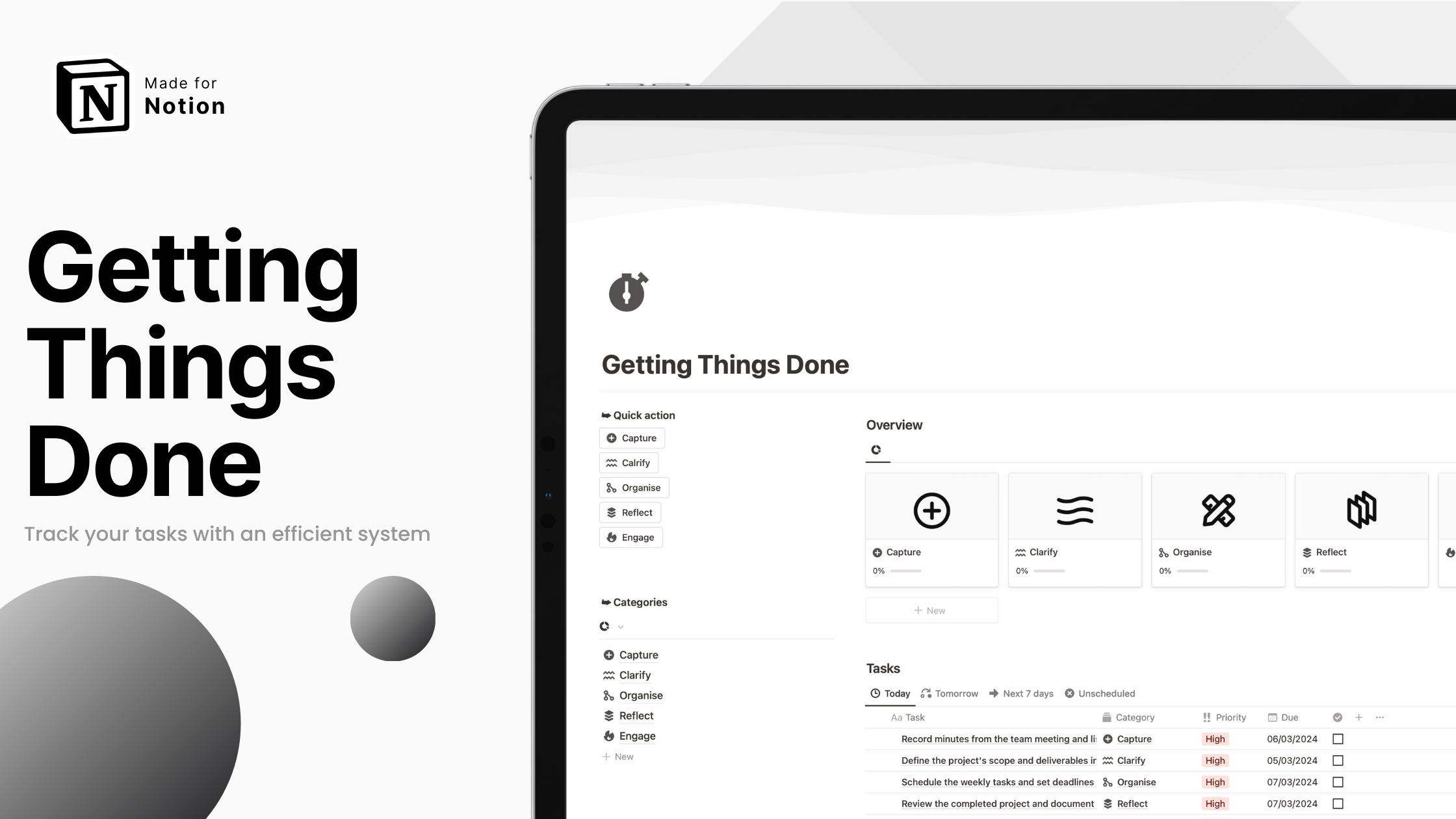 Notion: Getting things done template