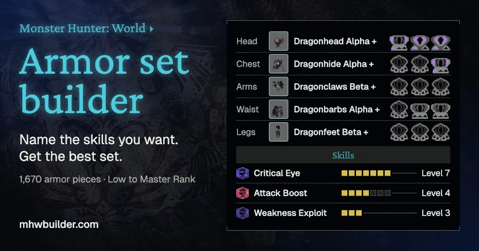 MHW Armor Set Builder screenshot 2