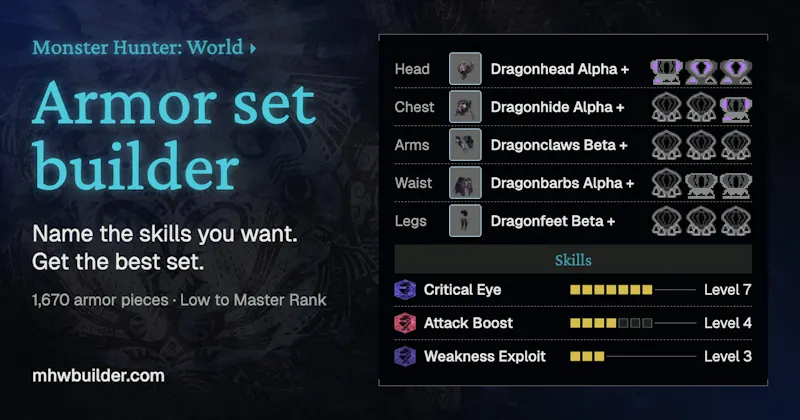 MHW Armor Set Builder screenshot 2