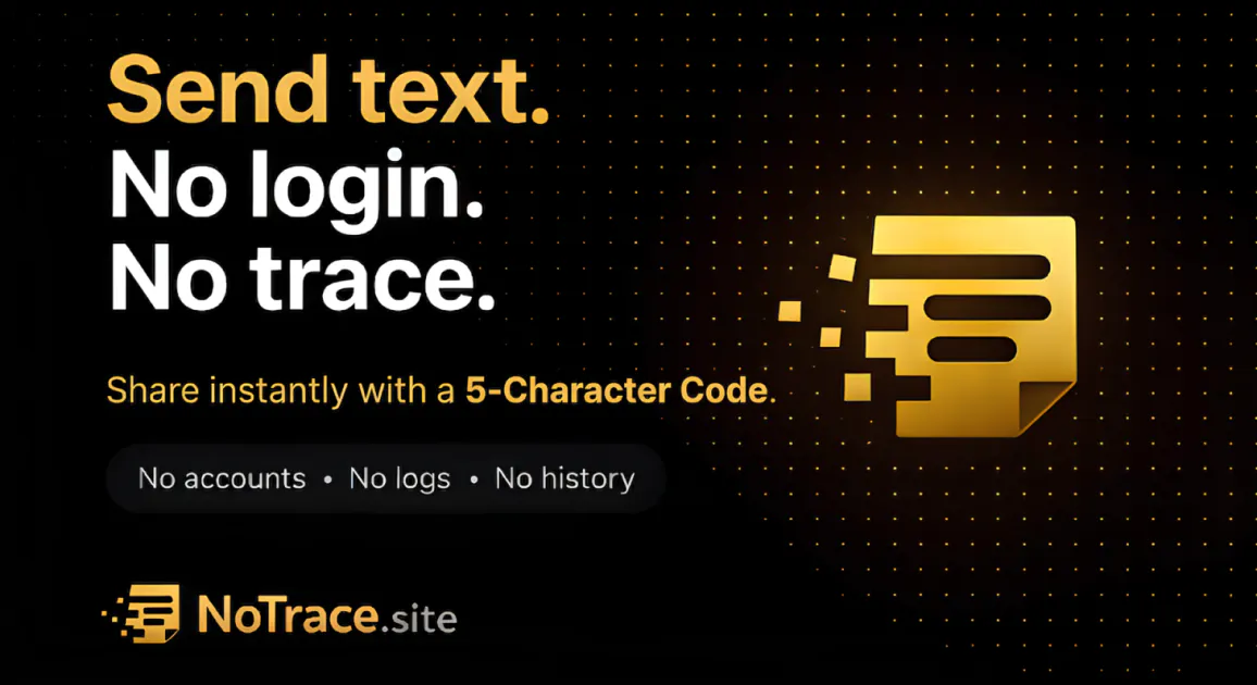 NoTrace.site 제품 배너
