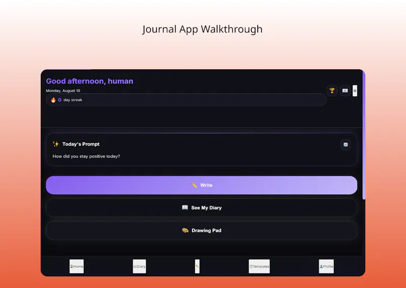 One page journal screenshot 1