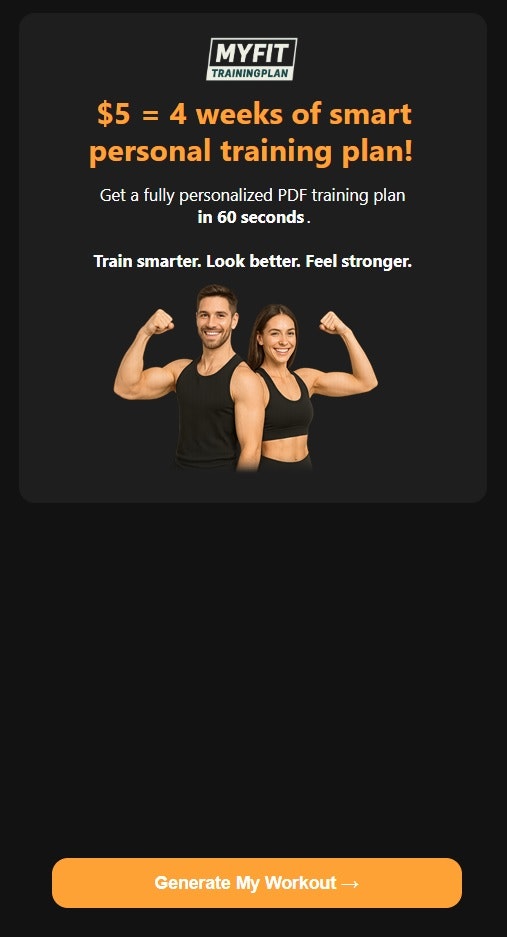 وسائط myfittrainingplan - خطة تمرين مخصصة لمدة 4 أسابيع مقابل 5 دولارات - سريعة وفعالة 5