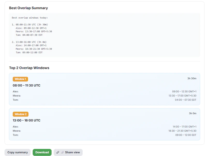 TimeSync Overlap Tool screenshot 3