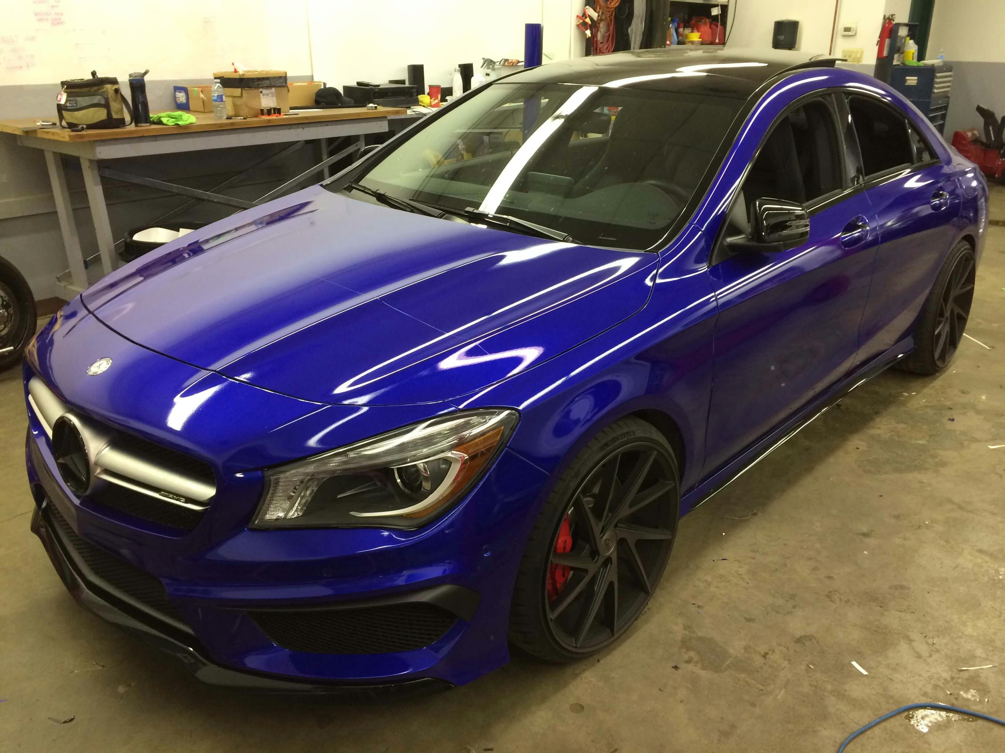 Blue car wrap Vinyl Wrap - MERCEDES BENZ