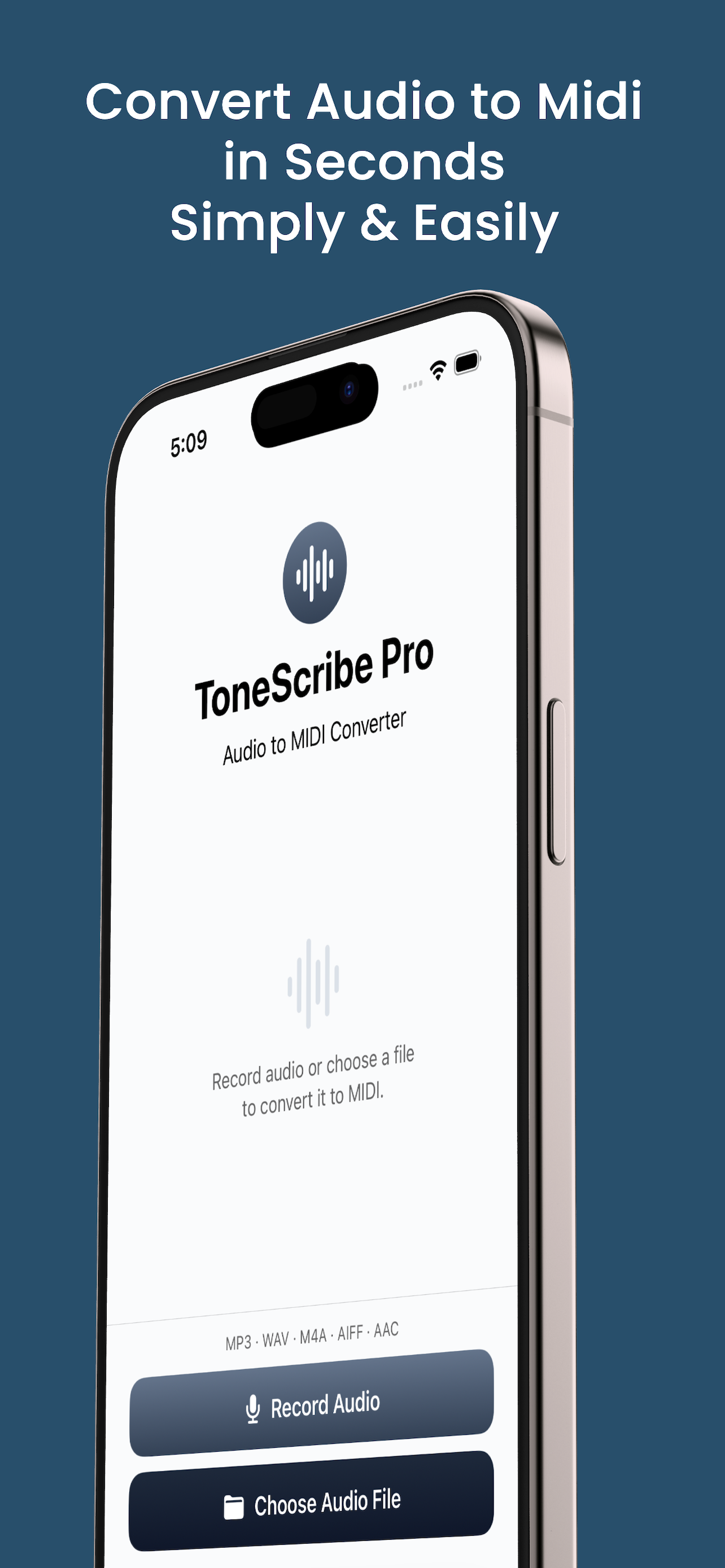 ToneScribe Pro — Audio to MIDI on iPhone gallery image