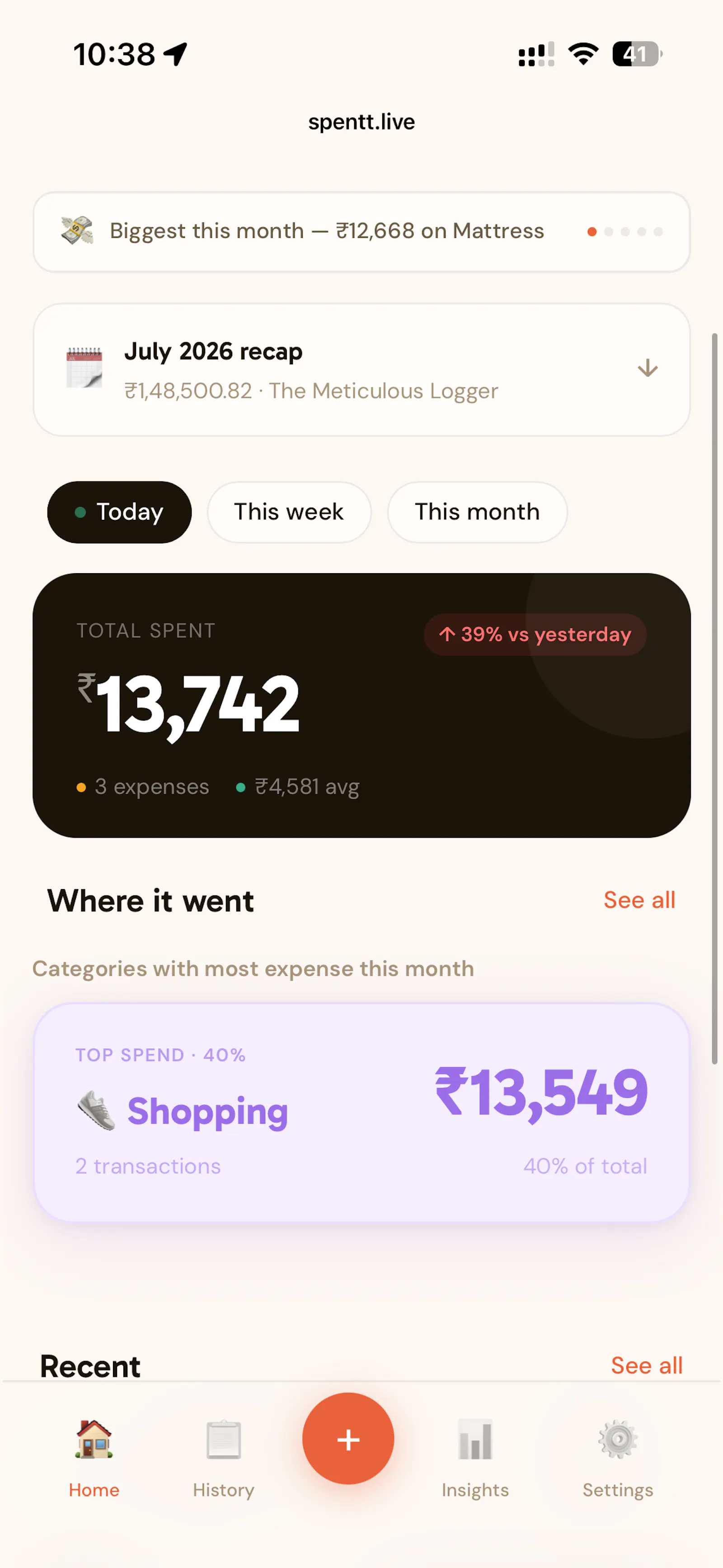 Spentt - 5-second habit to track expense screenshot 2