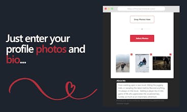 プロフィール写真の前後：ユーザーの最初のデートのプロフィール写真と、Charm Checkからの個別のアドバイスを受けた後の写真を並べて表示する、2枚の写真。