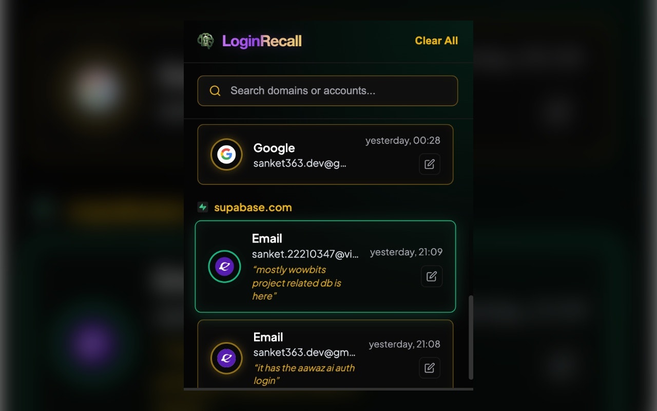 LoginRecall gallery image