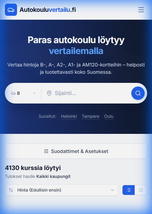 Autokouluvertailu.fi - Screenshot 5 showing product features and functionality