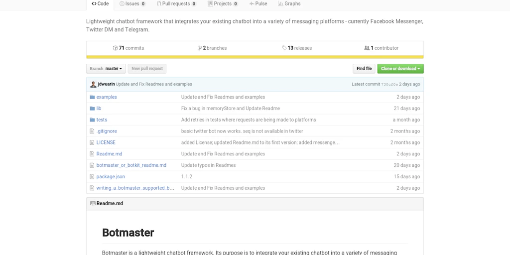 Botmaster - Master all the bot platforms with a single framework ...