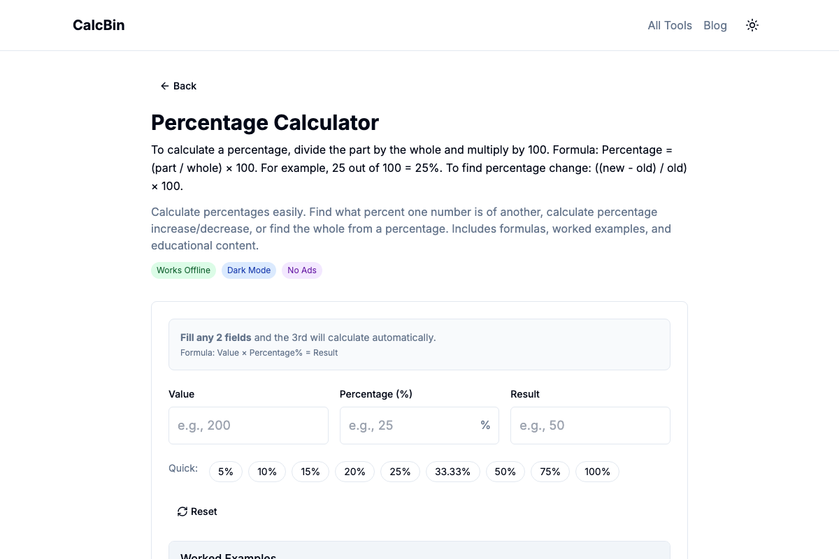 CalcBin - Screenshot 4 showing product features and functionality