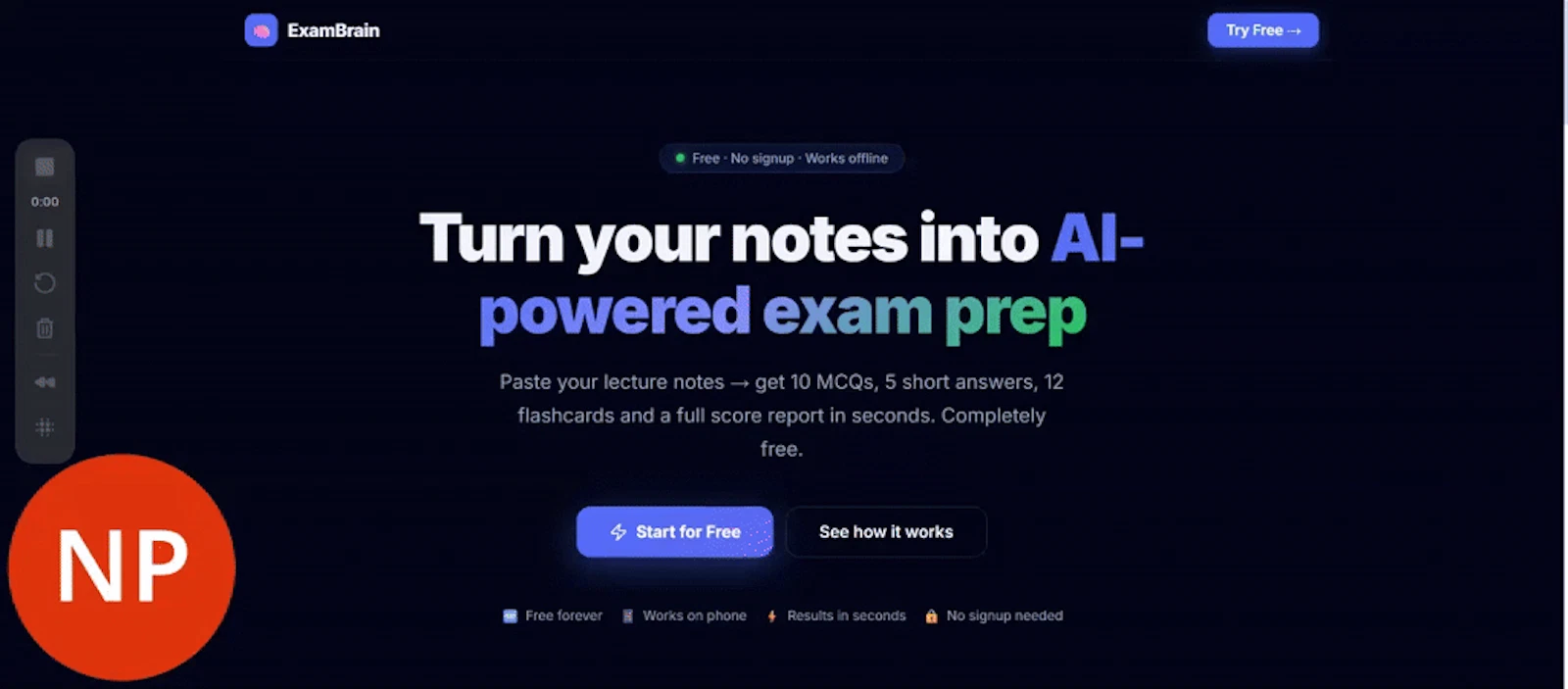 ExamBrain screenshot 1 (video preview)