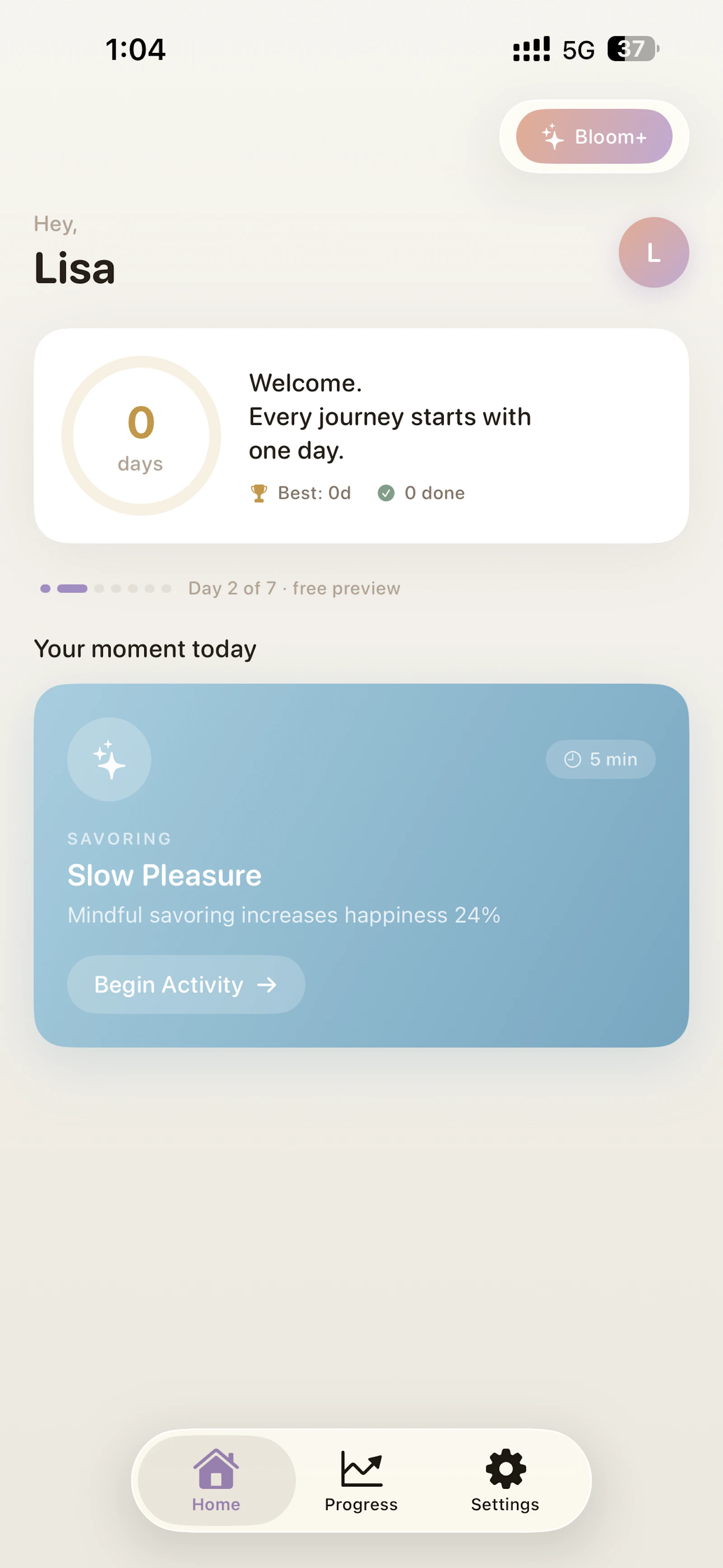 Bloom: Daily Happiness Coach screenshot 4