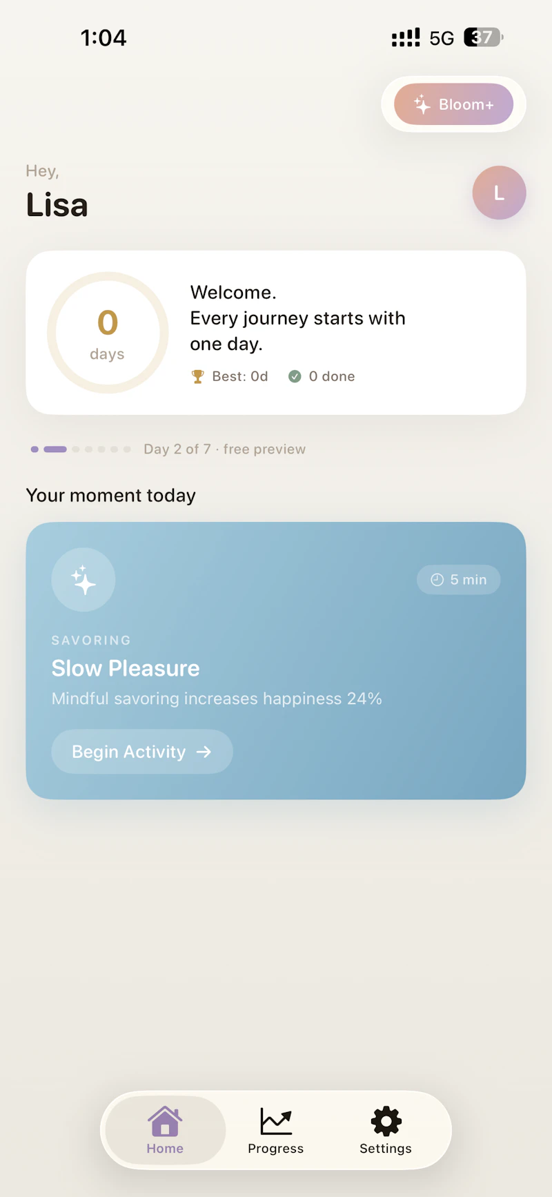 Bloom: Daily Happiness Coach screenshot 4