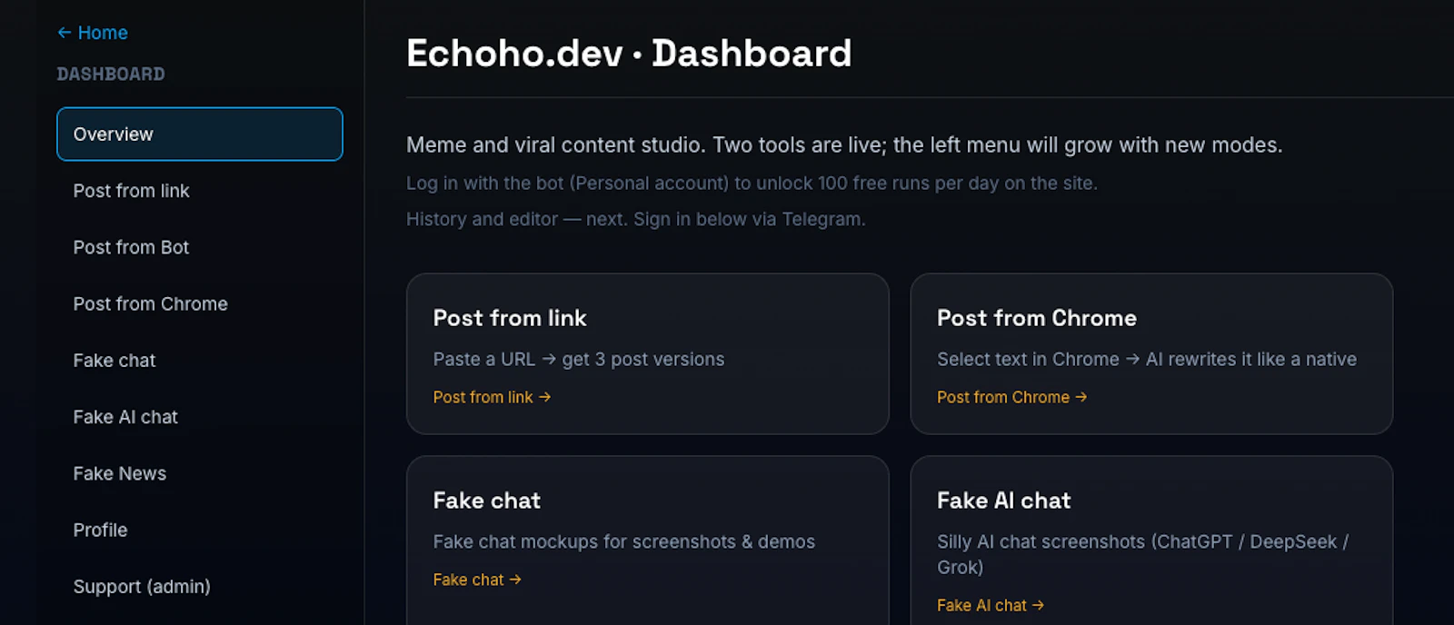 Echoho.dev screenshot 3