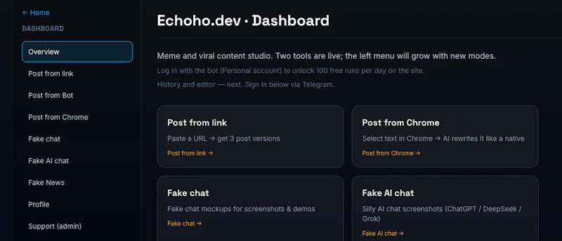 Echoho.dev screenshot 3