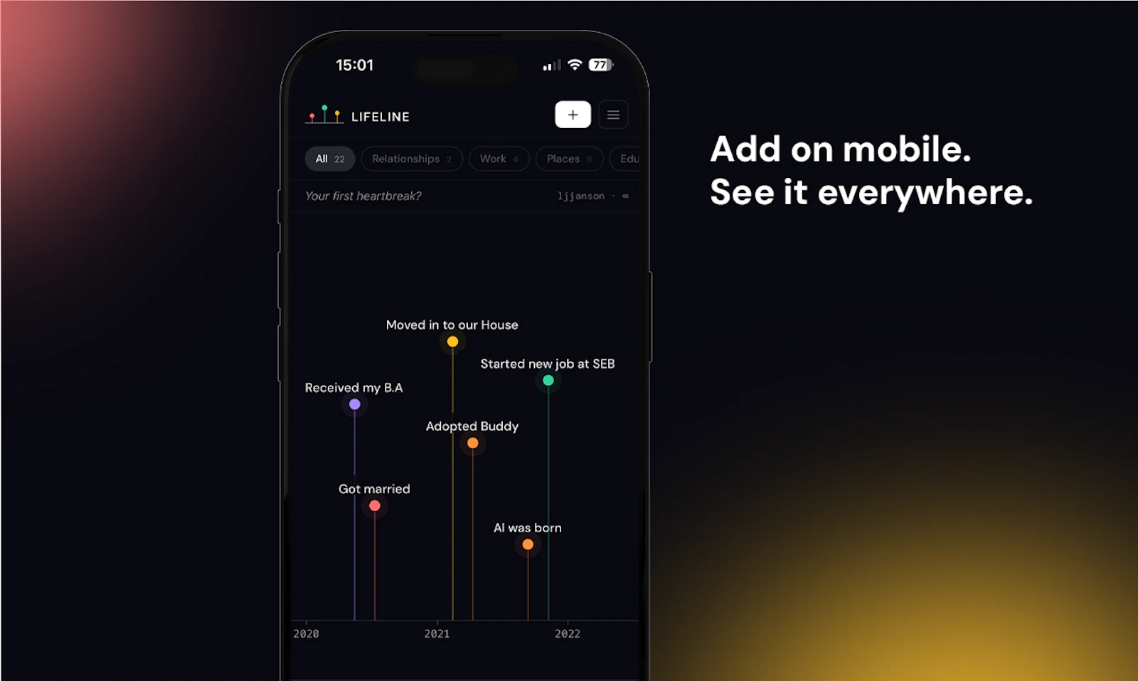 Lifeline — Your life on one timeline screenshot 4