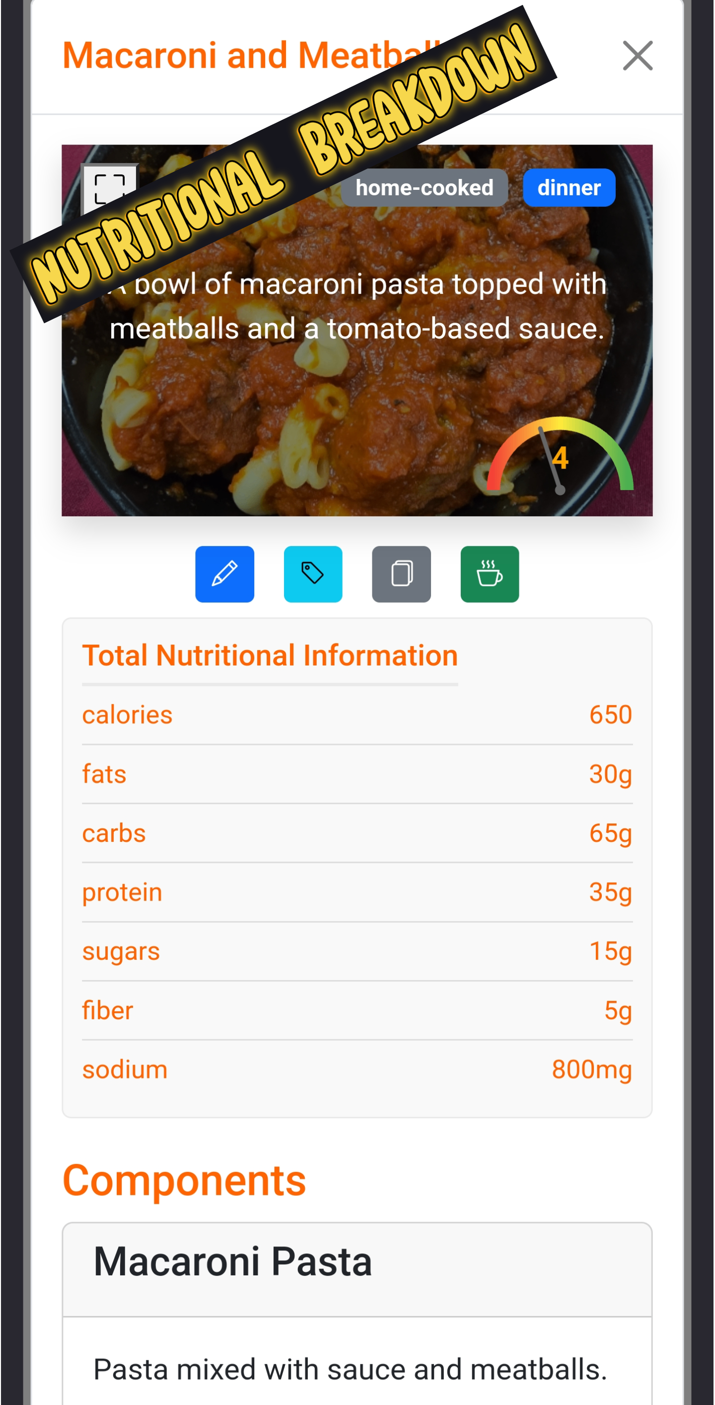 Media Penglihatan grub - Snap makanan anda dan dapatkan statistik dan banyak lagi! 5