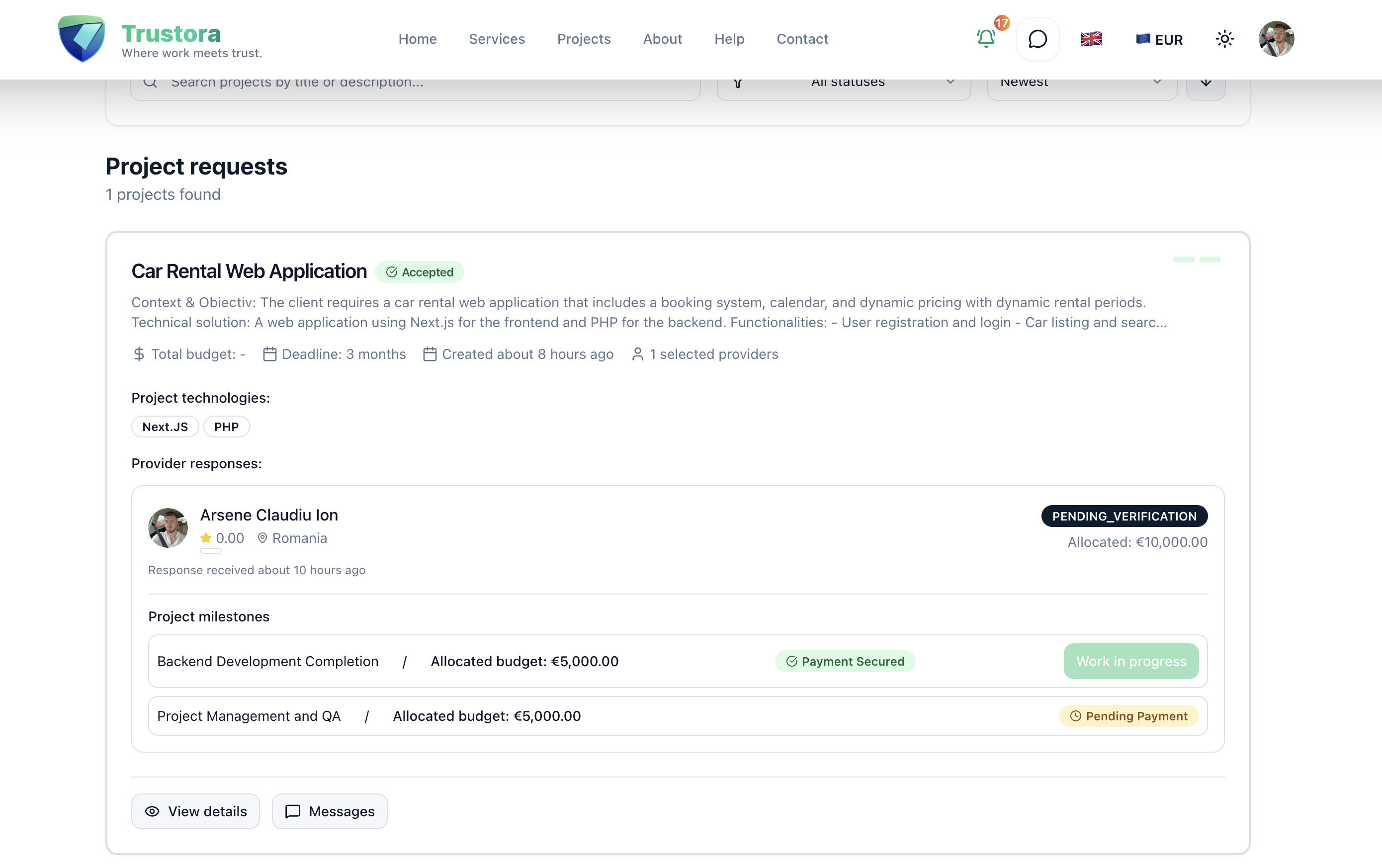Trustora - Screenshot 3 showing product features and functionality